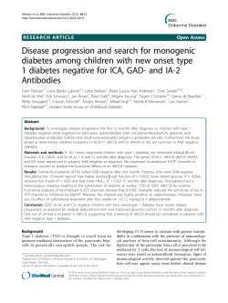 Disease progression and search for monogenic diabetes among