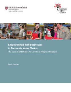 The Case of SABMiller`s 4e Camino al Progreso Program