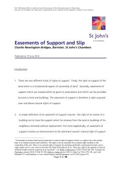 Easements of Support and Slip
