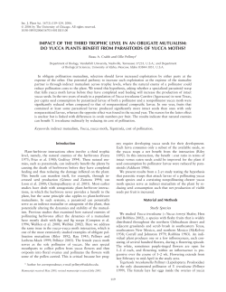 impact of the third trophic level in an obligate mutualism: do yucca