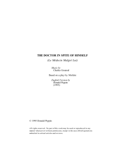 THE DOCTOR IN SPITE OF HIMSELF (Le M&eacute;decin Malgr&eacute;