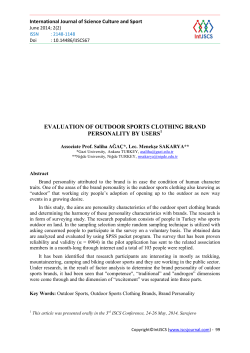 evaluation of outdoor sports clothing brand personality by users