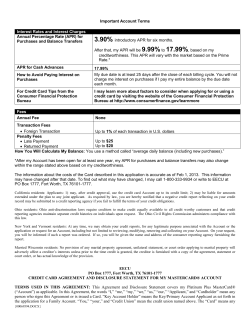 Important Account Terms Interest Rates and Interest Charges