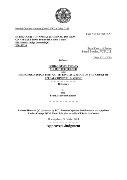 R -v- Frank Maxwell Clifford - Courts and Tribunals Judiciary