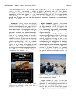 A Planetary Analog Festival in Death Valley National Park