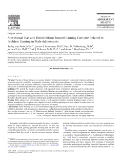 Attentional Bias and Disinhibition Toward Gaming Cues Are Related