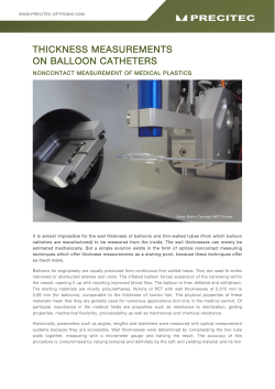 THICKNESS MEASUREMENTS ON BALLOON CATHETERS
