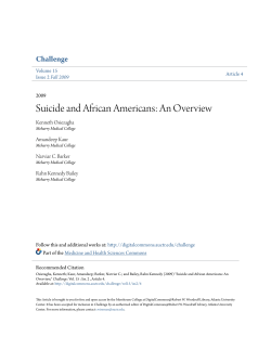 Suicide and African Americans: An Overview