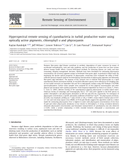 Randolph, K., et al., Hyperspectral remote sensing of cyanobacteria