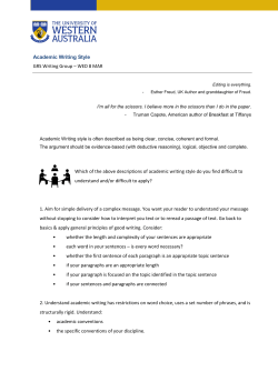 Academic Writing Style