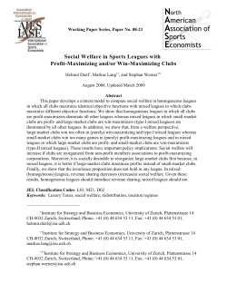 Social Welfare in Sports Leagues with Profit