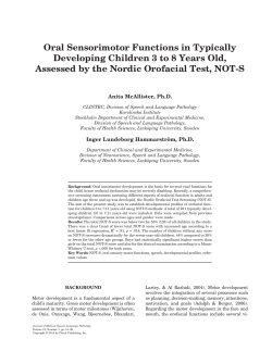 Oral Sensorimotor Functions in Typically - Mun-H