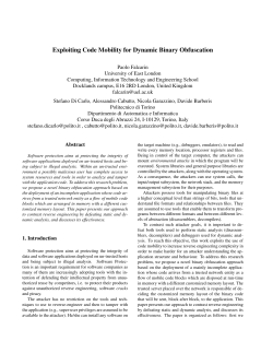 Exploiting Code Mobility for Dynamic Binary Obfuscation