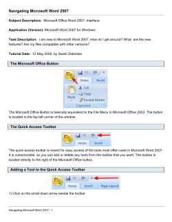 Navigating Microsoft Word 2007