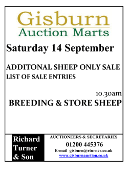 Saturday 14 September - Gisburn Auction Marts Limited