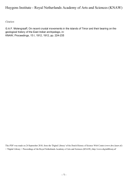 On recent crustal movements in the islands of Timor and