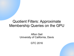 Quotient Filters: Approximate Membership Queries on the GPU