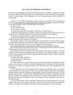 congressional redistricting reform proposal.