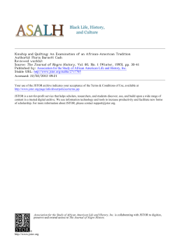 Kinship and Quilting: An Examination of an African