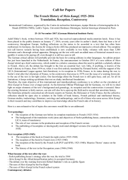 Call for Papers - CRH