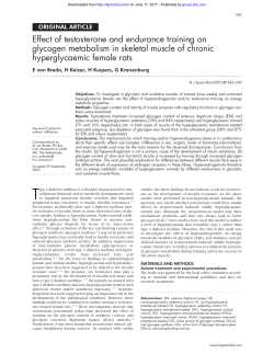 Effect of testosterone and endurance training on glycogen