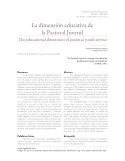 La dimensi&oacute;n educativa de la Pastoral Juvenil