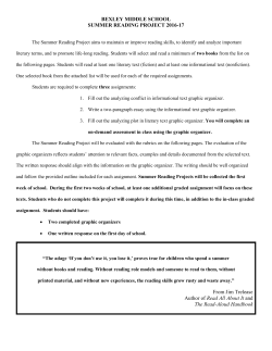 16-17 Summer Reading for 8th Grade