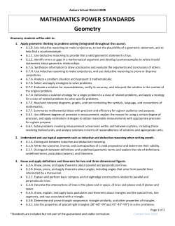 Geometry Power Standards
