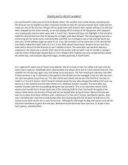 SENIORS MATCH REPORT NUMBER7 Our seventeenth match was