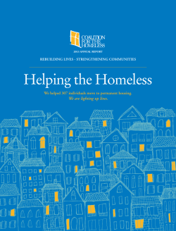 2013 Annual Report - Coalition for the Homeless