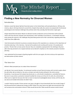 Finding a New Normalcy for Divorced Women
