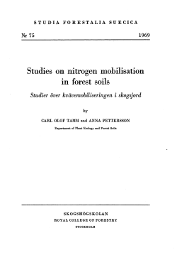 Studies on nitrogen mobilisation in forest soils