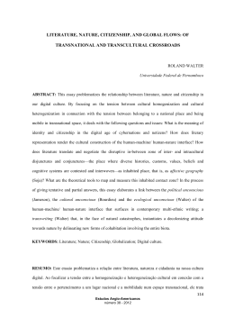 LITERATURE, NATURE, CITIZENSHIP, AND GLOBAL FLOWS: OF