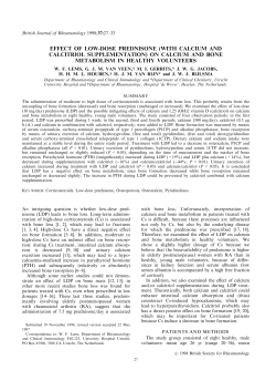 Effect of Low-Dose Prednisone (with Calcium and Calcitriol