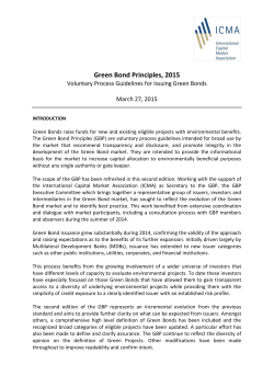 Green Bond Principles, 2015 - International Capital Market Association