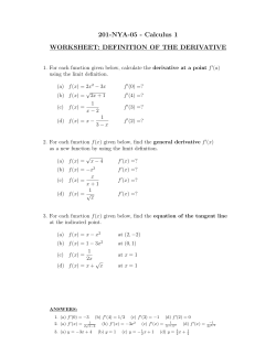 Limit Definition of the Derivative