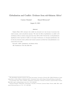 Globalisation and Conflict: Evidence from sub`Saharan Africa*