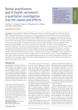 Dental practitioners and ill health retirement: a qualitative