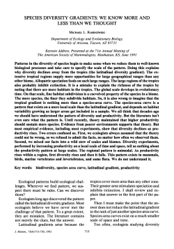 Species Diversity Gradients: We Know More and Less