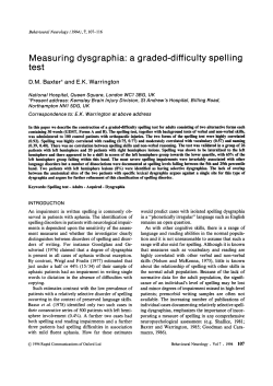 Measuring dysgraphia: a graded-difficulty spelling test