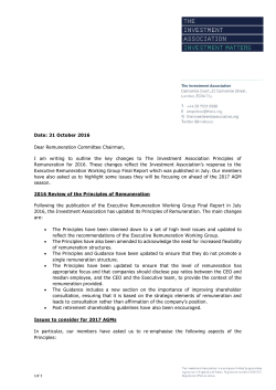 letter to Remuneration Committee