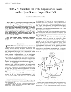 StatSVN: Statistics for SVN Repositories Based on the Open Source