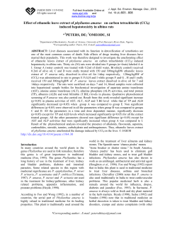 Effect of ethanolic leave extract of phyllantus amarus on carbon