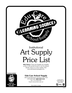 Art Supply Addendum - Edu-Care Services, Inc. / The Learning Source