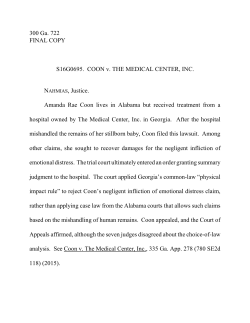 300 Ga. 722 FINAL COPY S16G0695. COON v. THE MEDICAL