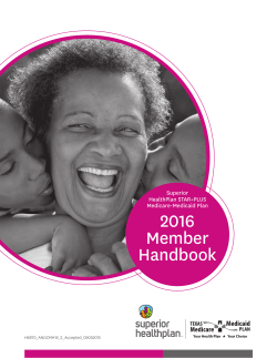 Member Handbook - Medicare-Medicaid Plan by Superior HealthPlan
