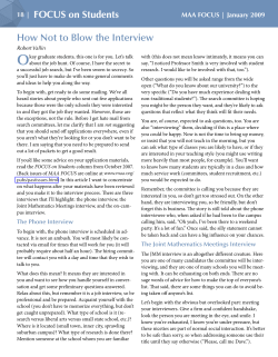 How Not to Blow the Interview - Mathematical Association of America