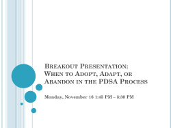 Breakout Presentation: When to Adopt, Adapt, or Abandon in the