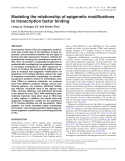 Modeling the relationship of epigenetic modifications to transcription