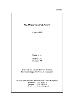 The Measurement of Poverty